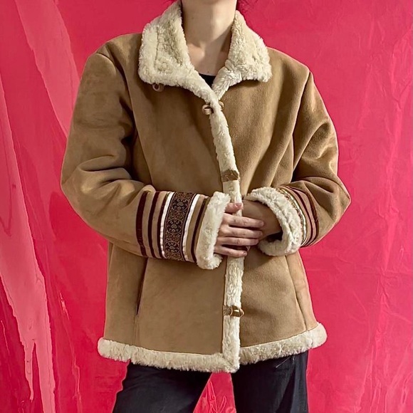 Coldwater Creek Vintage Y2k Boho Embroidered Ribbon Vegan Jacket - Picture 10 of 12